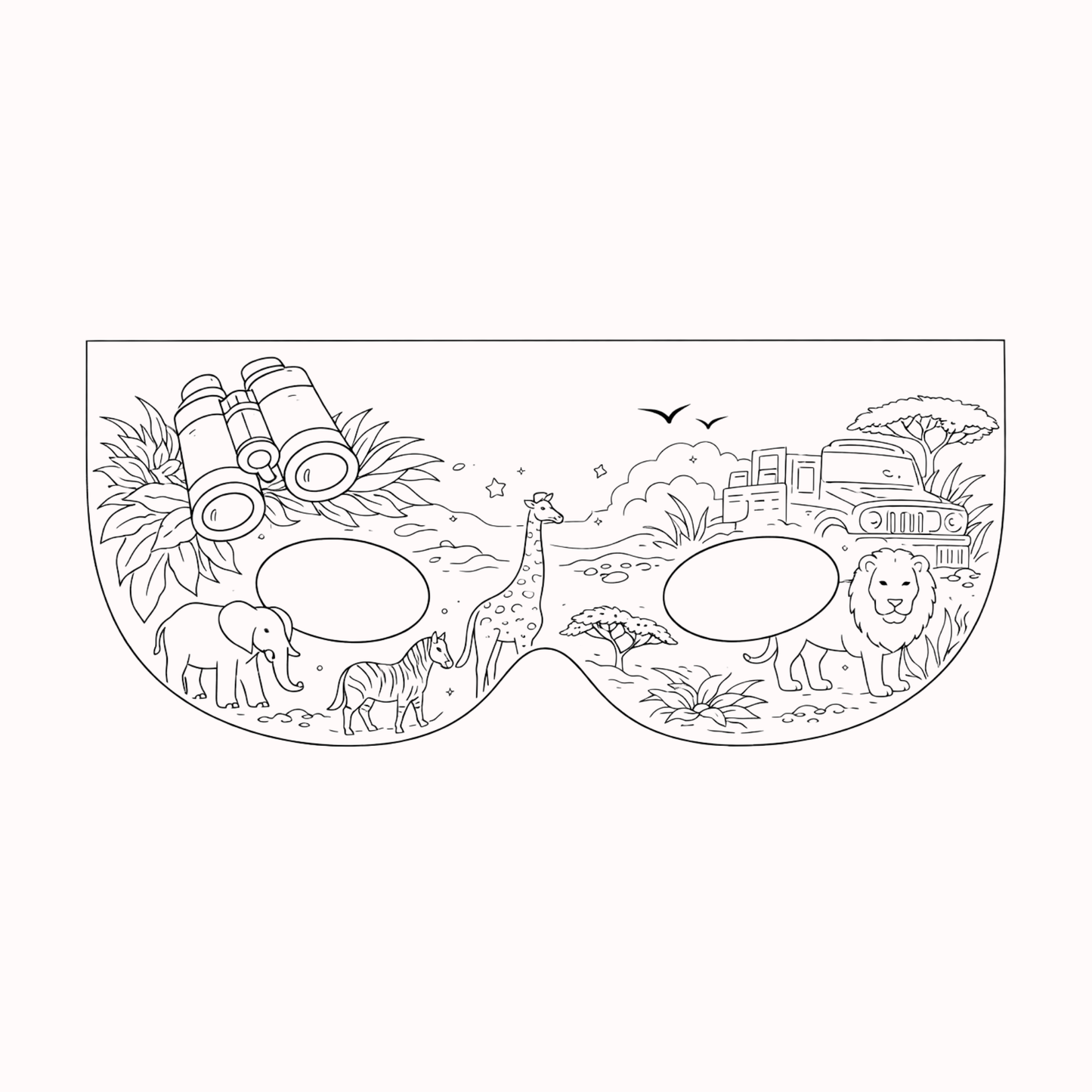 Masque safari à colorier